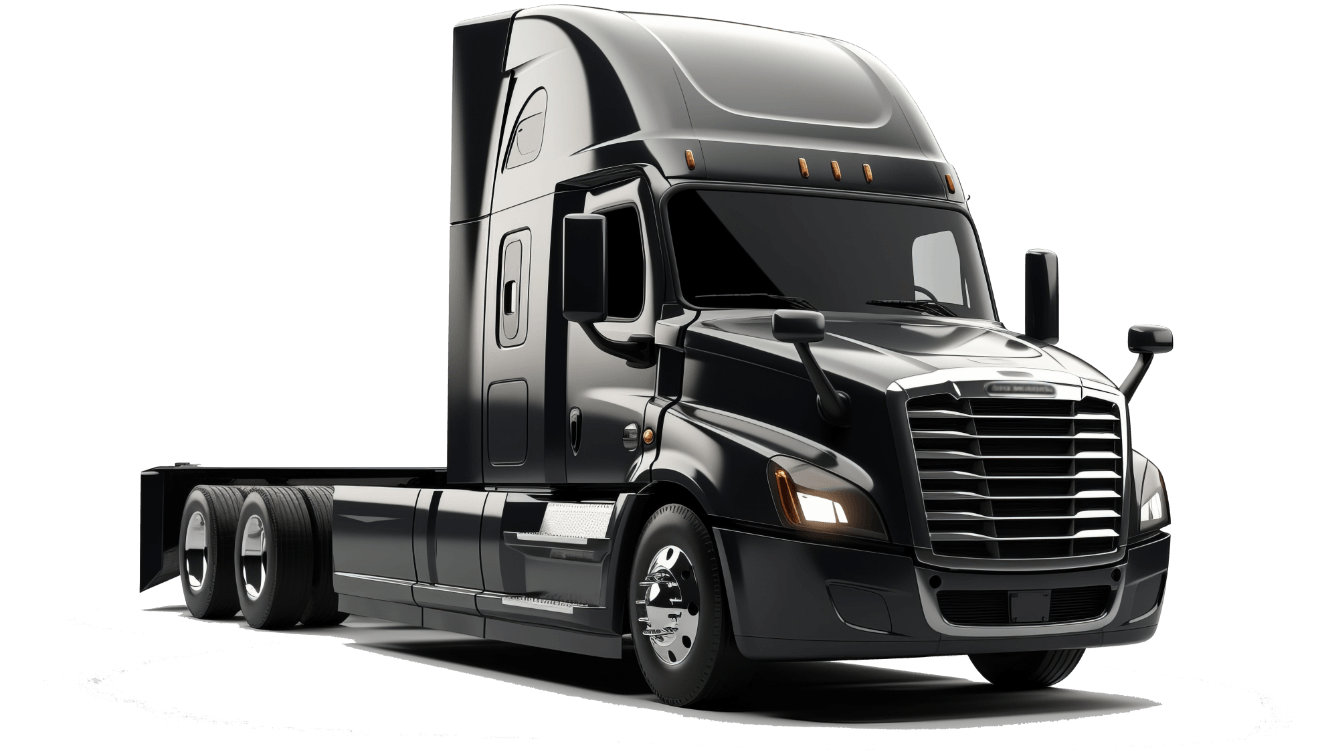 Black Cargo Truck Isolated